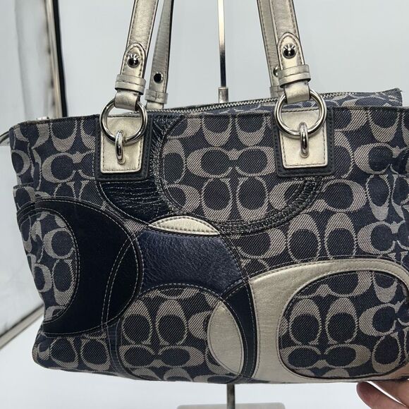 Coach Denim and Leather Signature Tote (no hang tag) - Picture 6 of 13